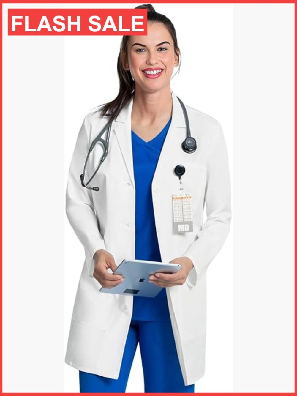 Women's Lab Coat 33" Modern Classic Fit 3-Pocket Stretch Twill